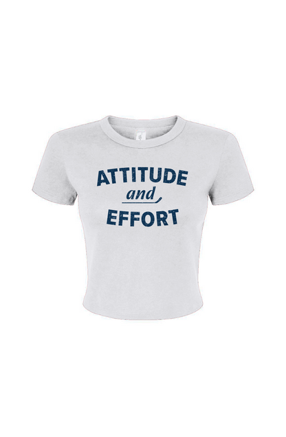 Barn Babe Attitude and Effort Baby Tee White | Barn Garb Hockey Threads