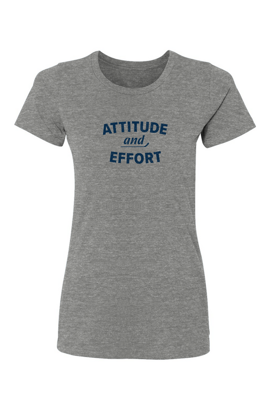 Barn Babe Attitude and Effort Tee Grey | Barn Garb Hockey Threads