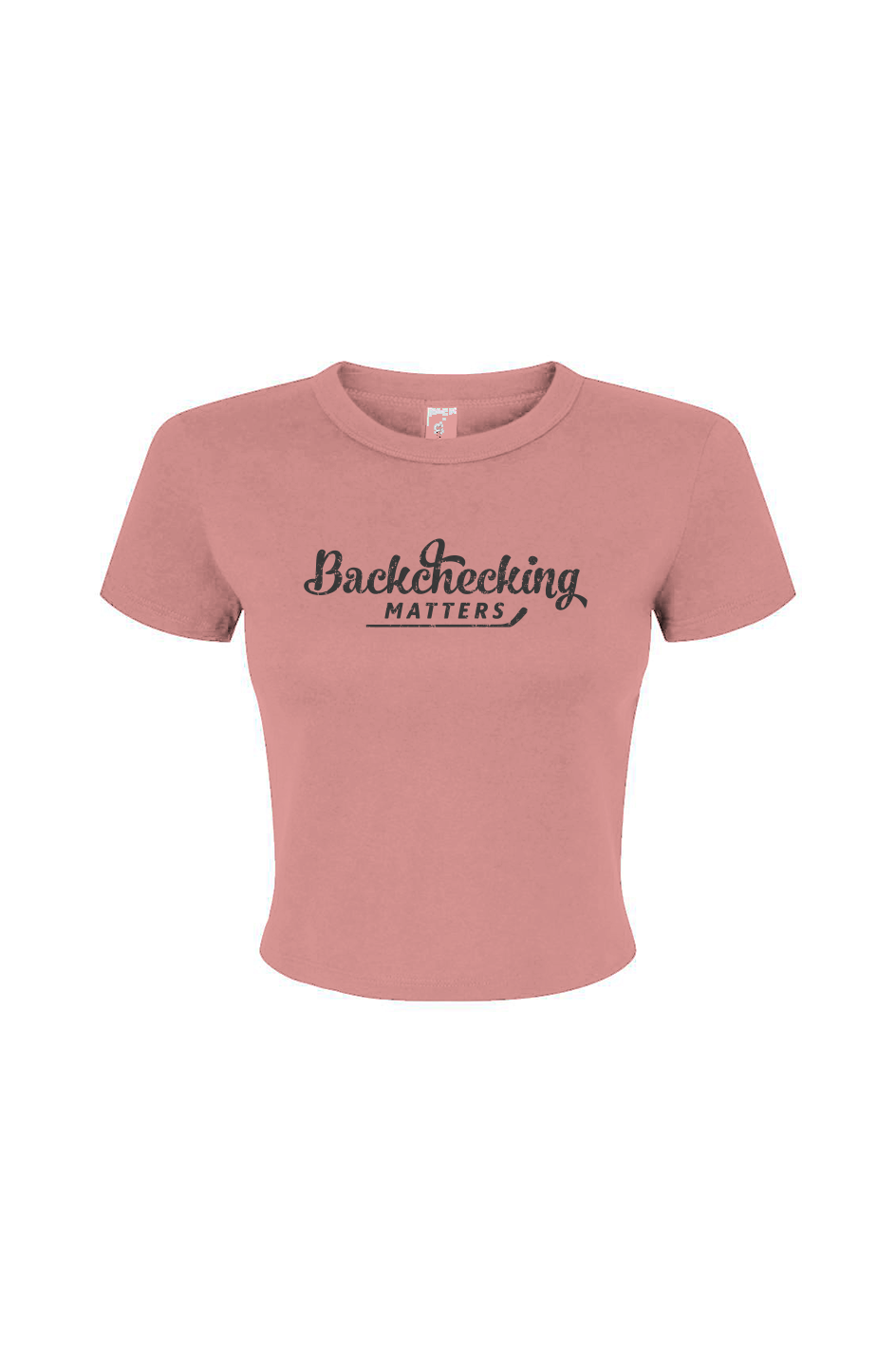 Barn Babe Backchecking Matters Baby Tee Pink | Barn Garb Hockey Threads