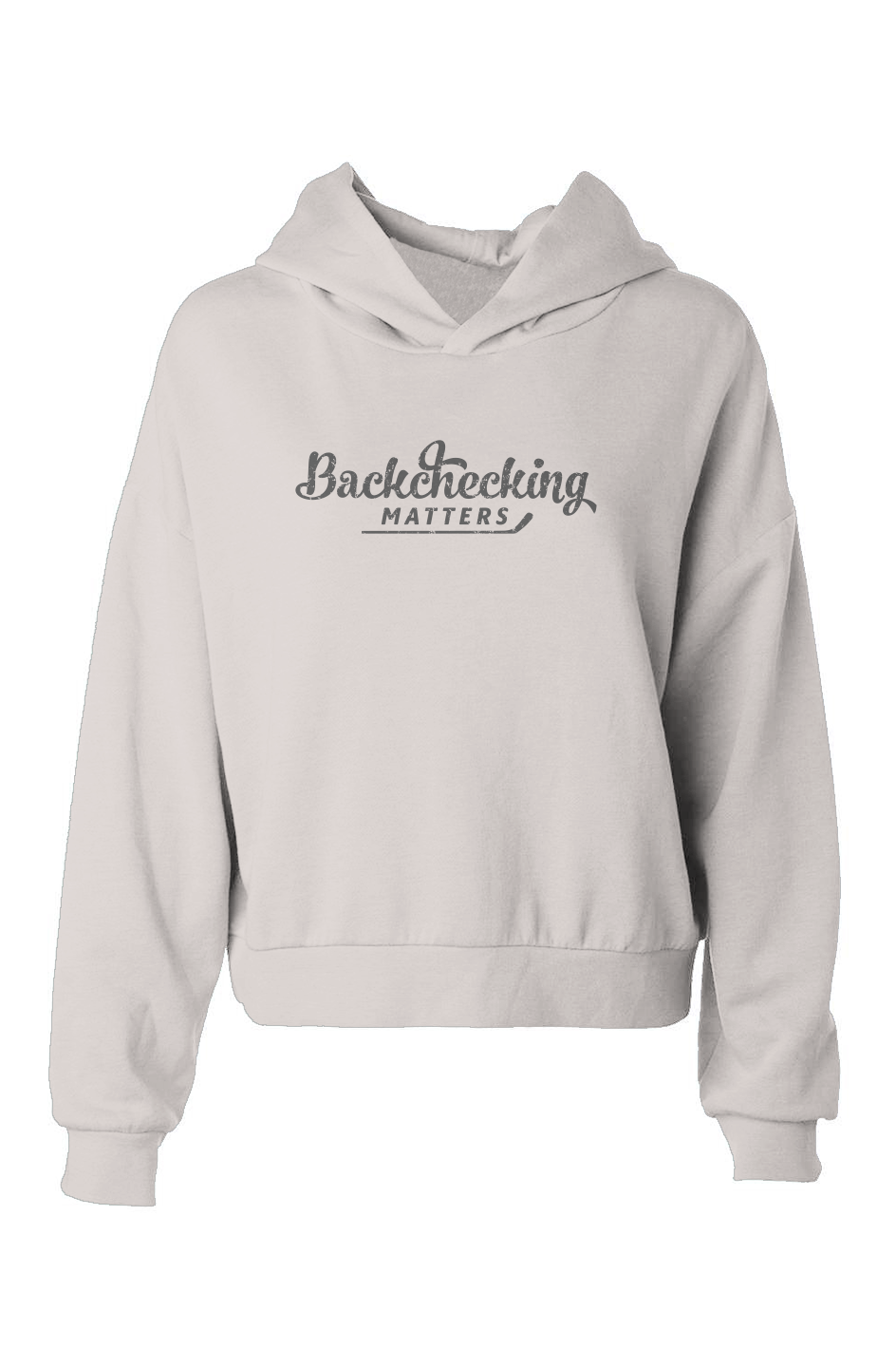 Barn Babe Backchecking Matters Hip-Height Hoodie Bone | Barn Garb Hockey Threads