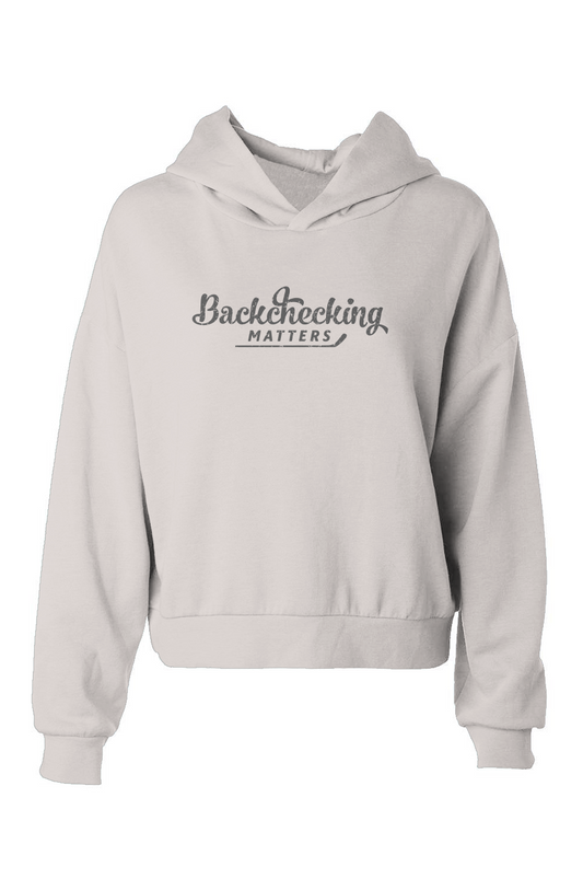 Barn Babe Backchecking Matters Hip-Height Hoodie Bone | Barn Garb Hockey Threads