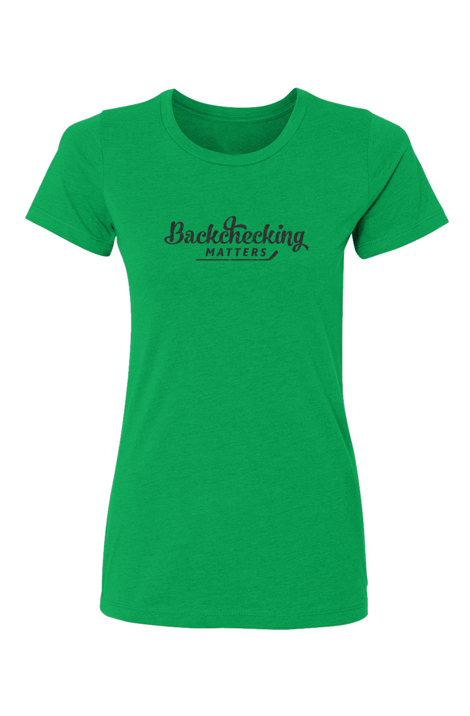 Barn Babe Backchecking Matters Tee Green | Barn Garb Hockey Threads