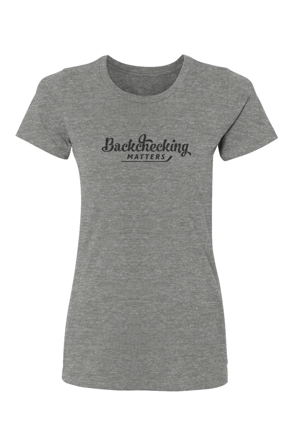 Barn Babe Backchecking Matters Tee Grey | Barn Garb Hockey Threads