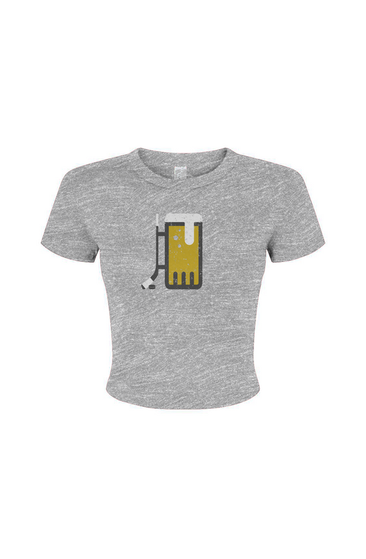 Barn Babe Bar Down Baby Tee Grey | Barn Garb Hockey Threads