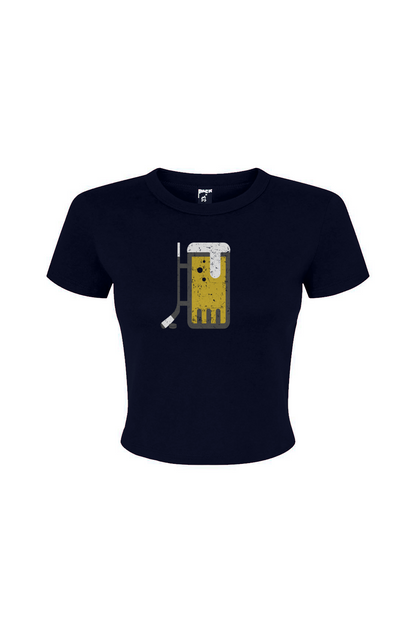 Barn Babe Bar Down Baby Tee Navy Blue | Barn Garb Hockey Threads