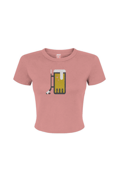 Barn Babe Bar Down Baby Tee Pink | Barn Garb Hockey Threads