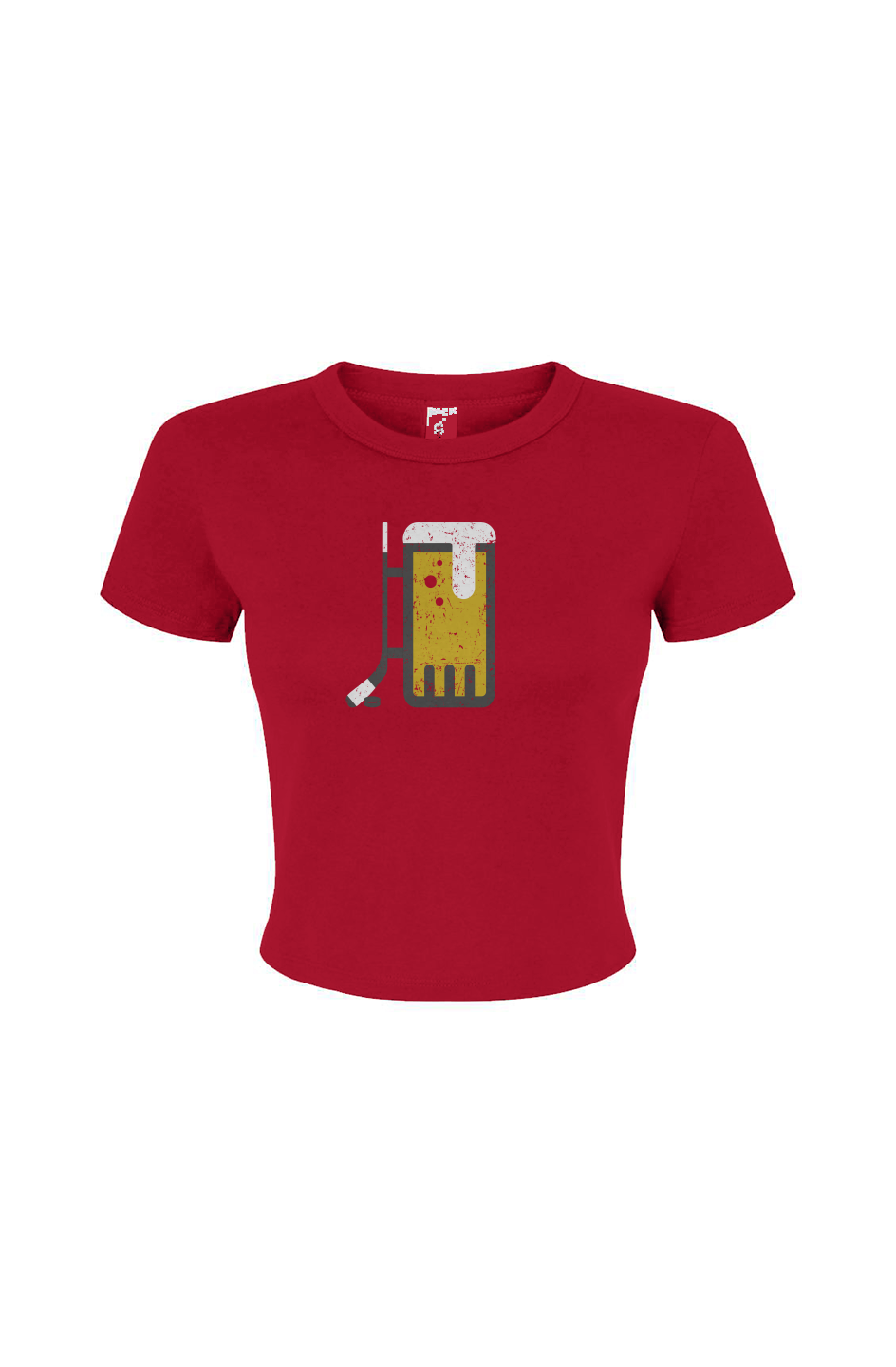 Barn Babe Bar Down Baby Tee Red | Barn Garb Hockey Threads