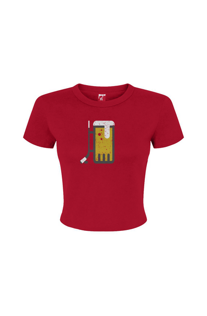 Barn Babe Bar Down Baby Tee Red | Barn Garb Hockey Threads