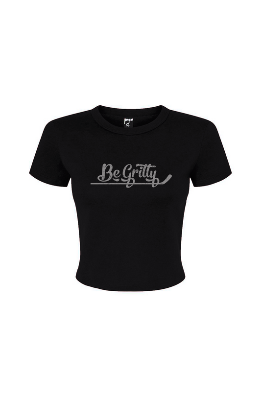 Barn Babe Be Gritty Baby Tee Black | Barn Garb Hockey Threads