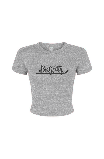 Barn Babe Be Gritty Baby Tee Grey | Barn Garb Hockey Threads