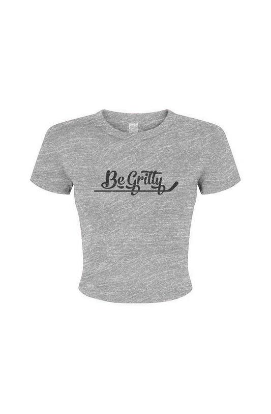 Barn Babe Be Gritty Baby Tee Grey | Barn Garb Hockey Threads