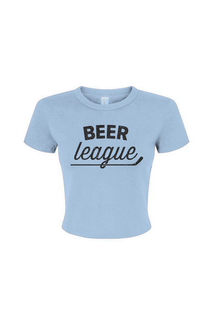 Barn Babe Beer League Baby Tee Baby Blue | Barn Garb Hockey Threads