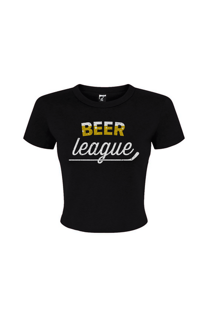 Barn Babe Beer League Baby Tee Black | Barn Garb Hockey Threads