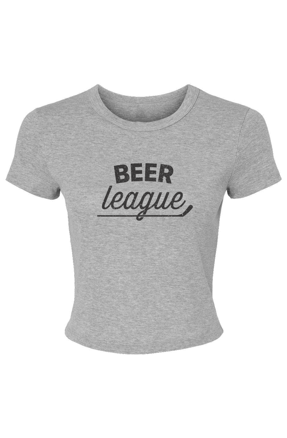 Barn Babe Beer League Baby Tee Grey | Barn Garb Hockey Threads