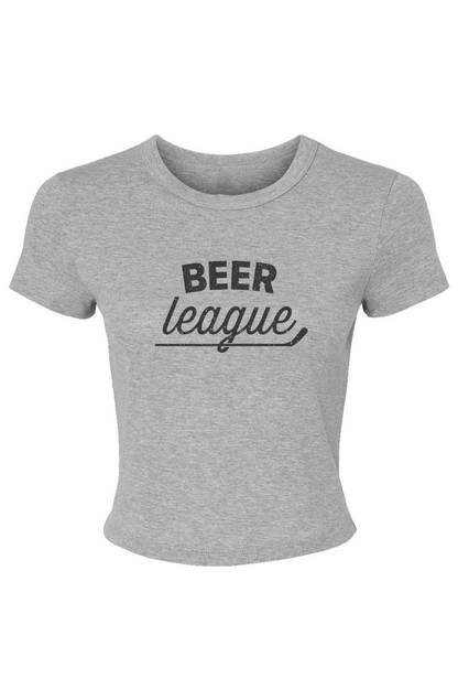 Barn Babe Beer League Baby Tee Grey | Barn Garb Hockey Threads