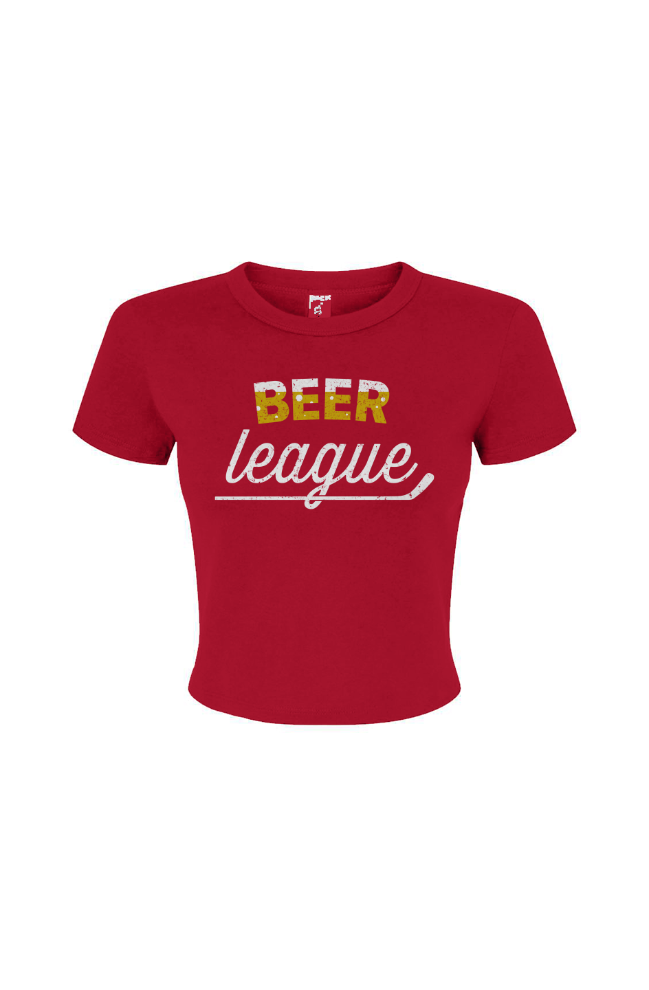 Barn Babe Beer League Baby Tee Red | Barn Garb Hockey Threads