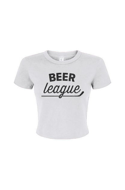 Barn Babe Beer League Baby Tee White | Barn Garb Hockey Threads