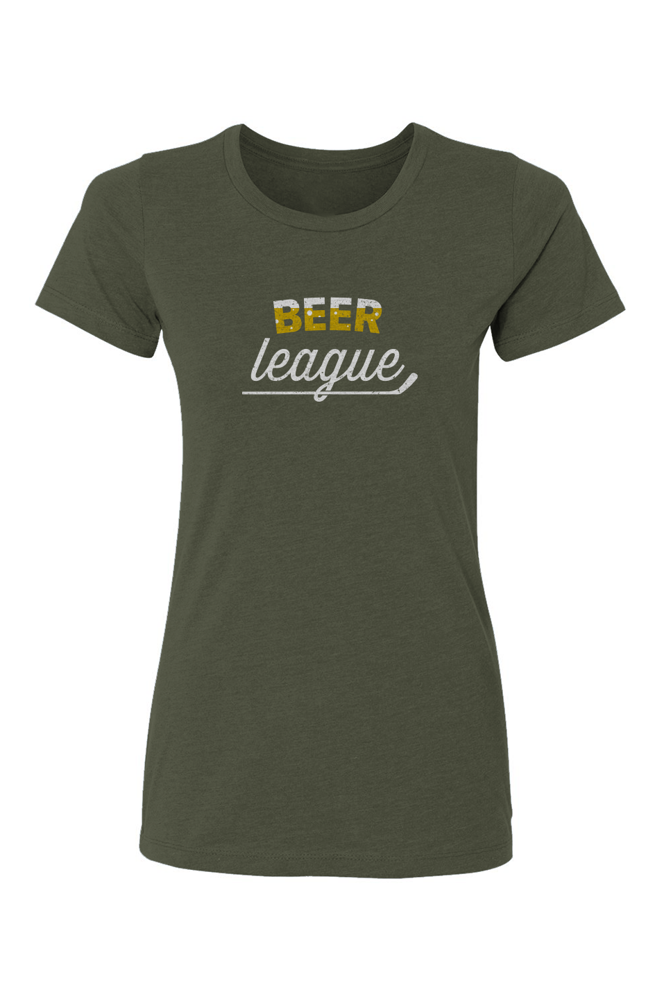 Barn Babe Beer League Tee Military Green | Barn Garb Hockey Threads