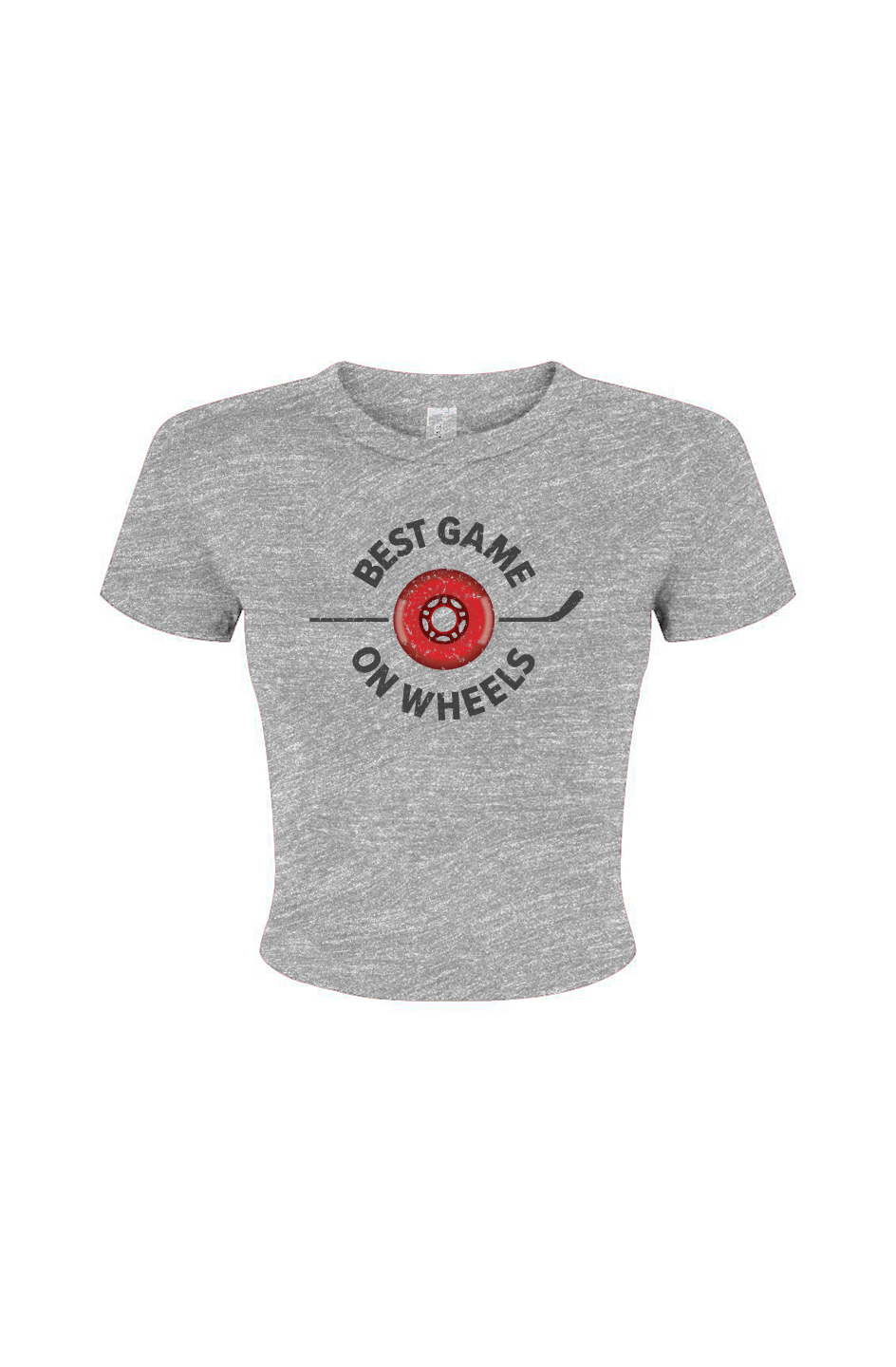 Barn Babe Best Game on Wheels Baby Tee Grey | Barn Garb Hockey Threads