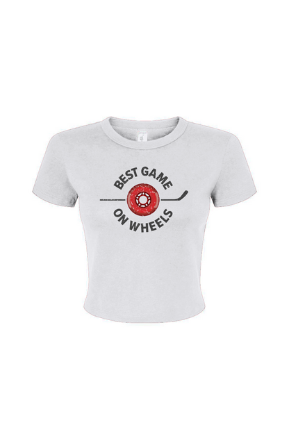 Barn Babe Best Game on Wheels Baby Tee White | Barn Garb Hockey Threads