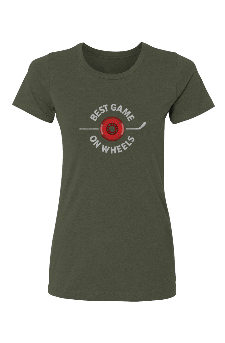 Barn Babe Best Game on Wheels Tee Military Green | Barn Garb Hockey Threads