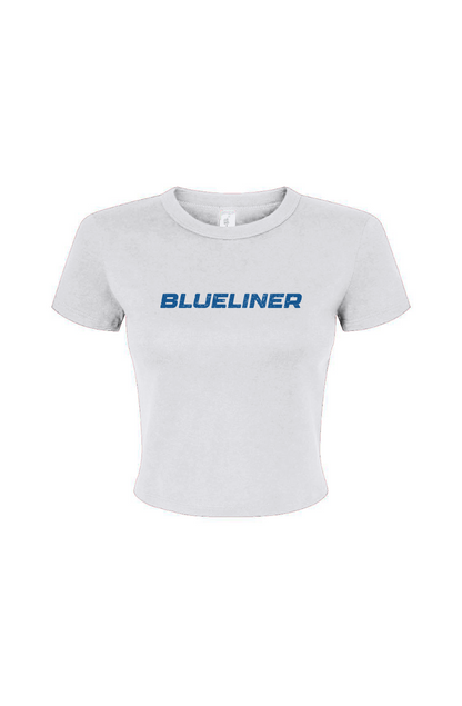 Barn Babe Blueliner Baby Tee White | Barn Garb Hockey Threads