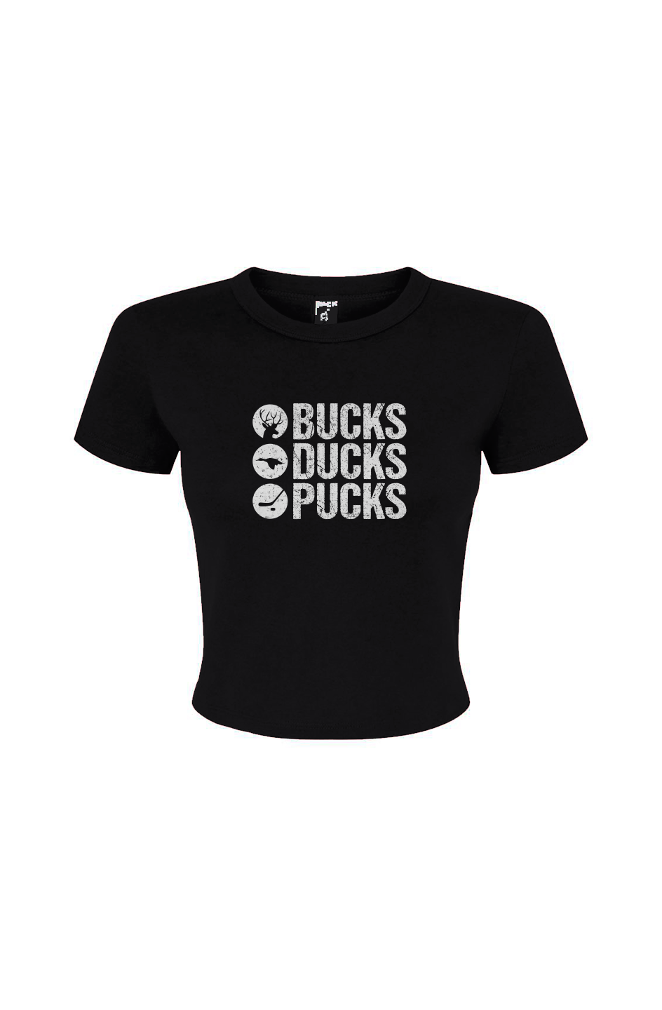 Barn Babe Bucks Ducks Pucks Baby Tee Black | Barn Garb Hockey Threads