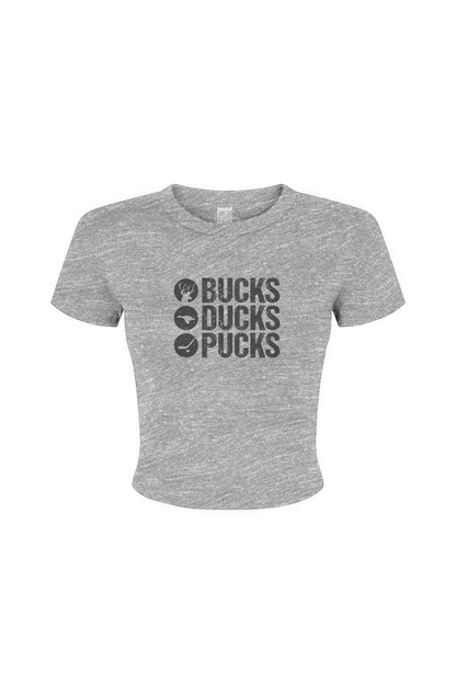 Barn Babe Bucks Ducks Pucks Baby Tee Grey | Barn Garb Hockey Threads