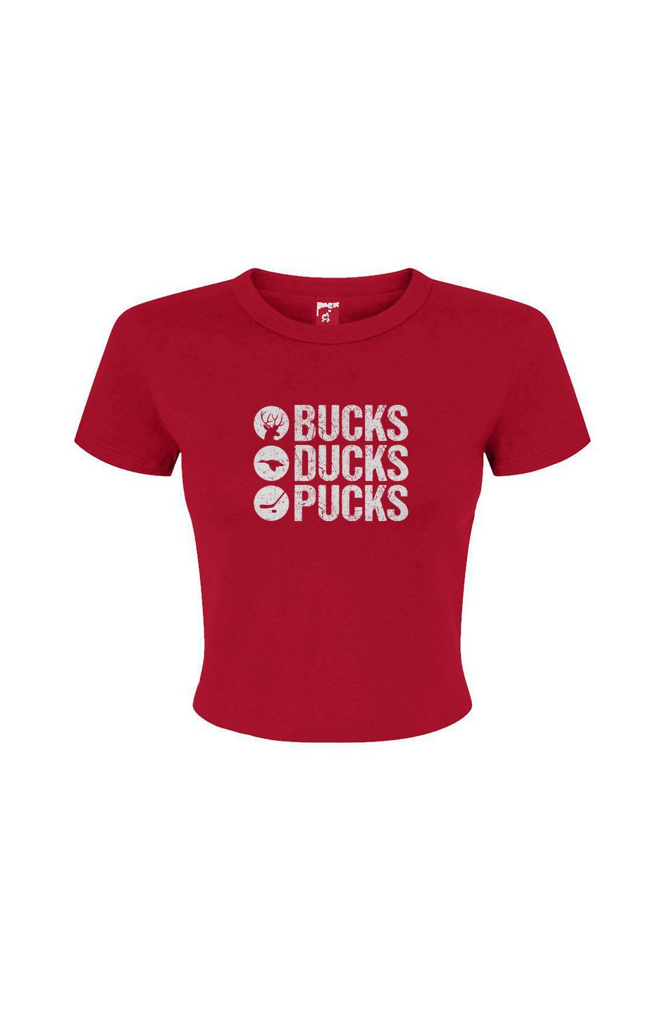 Barn Babe Bucks Ducks Pucks Baby Tee Red | Barn Garb Hockey Threads