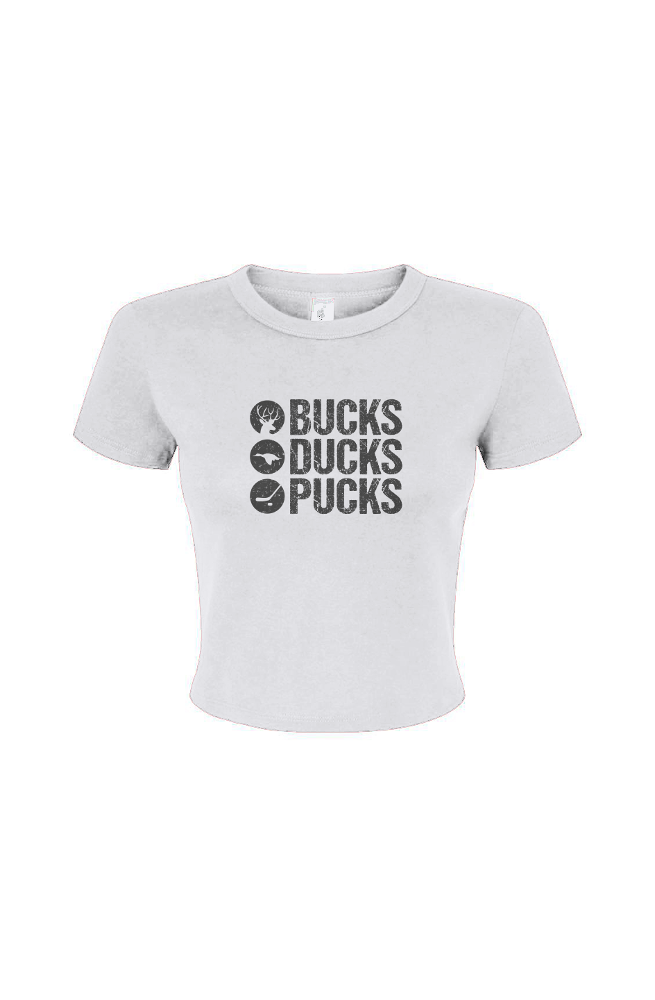 Barn Babe Bucks Ducks Pucks Baby Tee White | Barn Garb Hockey Threads