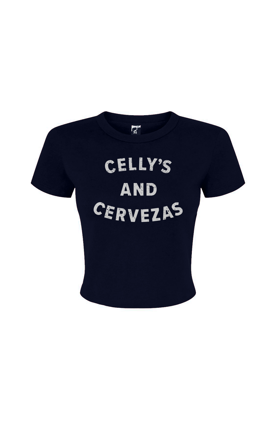 Barn Babe Celly's and Cervezas Baby Tee Navy Blue | Barn Garb Hockey Threads