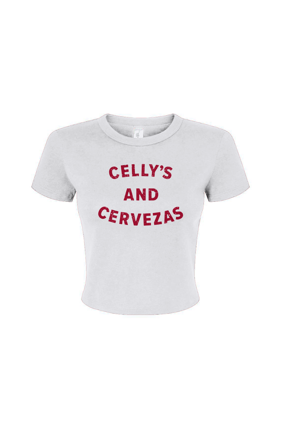 Barn Babe Celly's and Cervezas Baby Tee White | Barn Garb Hockey Threads