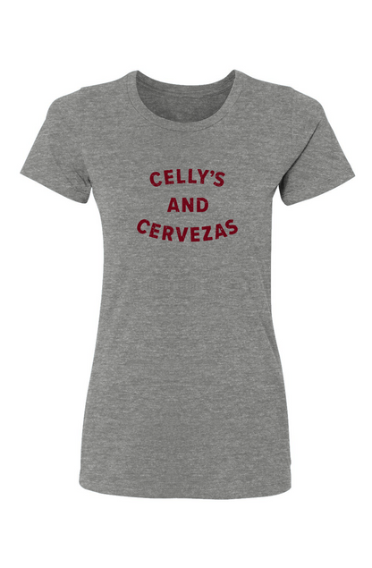Barn Babe Celly's and Cervezas Tee Grey | Barn Garb Hockey Threads