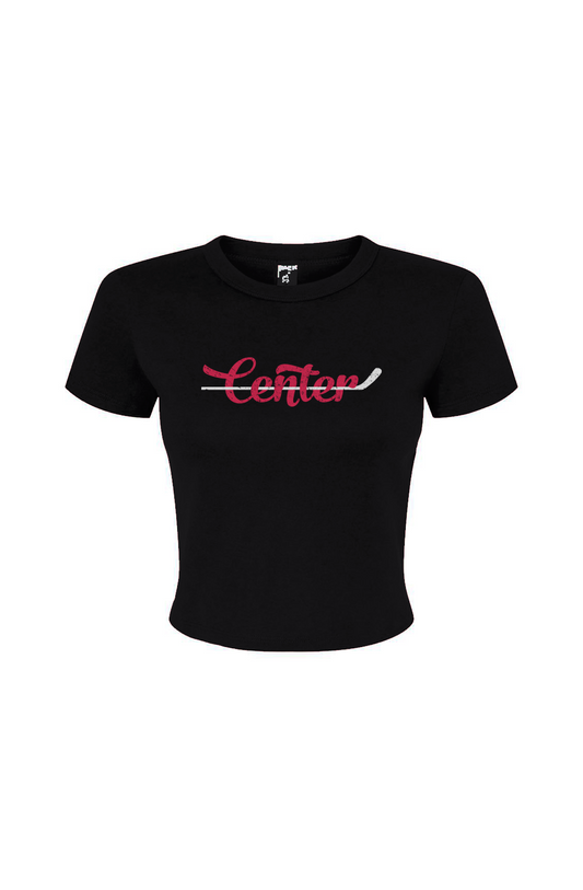 Barn Babe Center Baby Tee Black | Barn Garb Hockey Threads