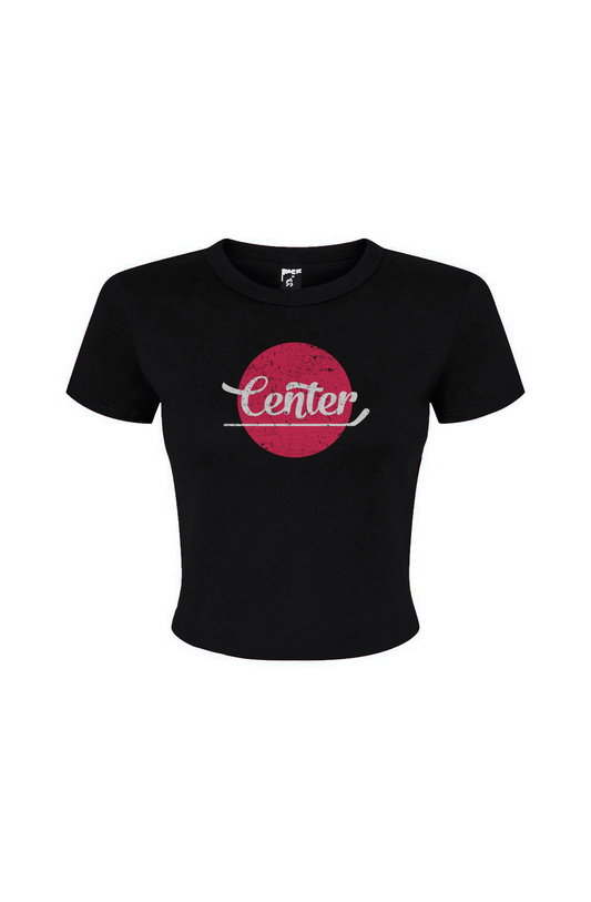 Barn Babe Center Dot Baby Tee Black | Barn Garb Hockey Threads