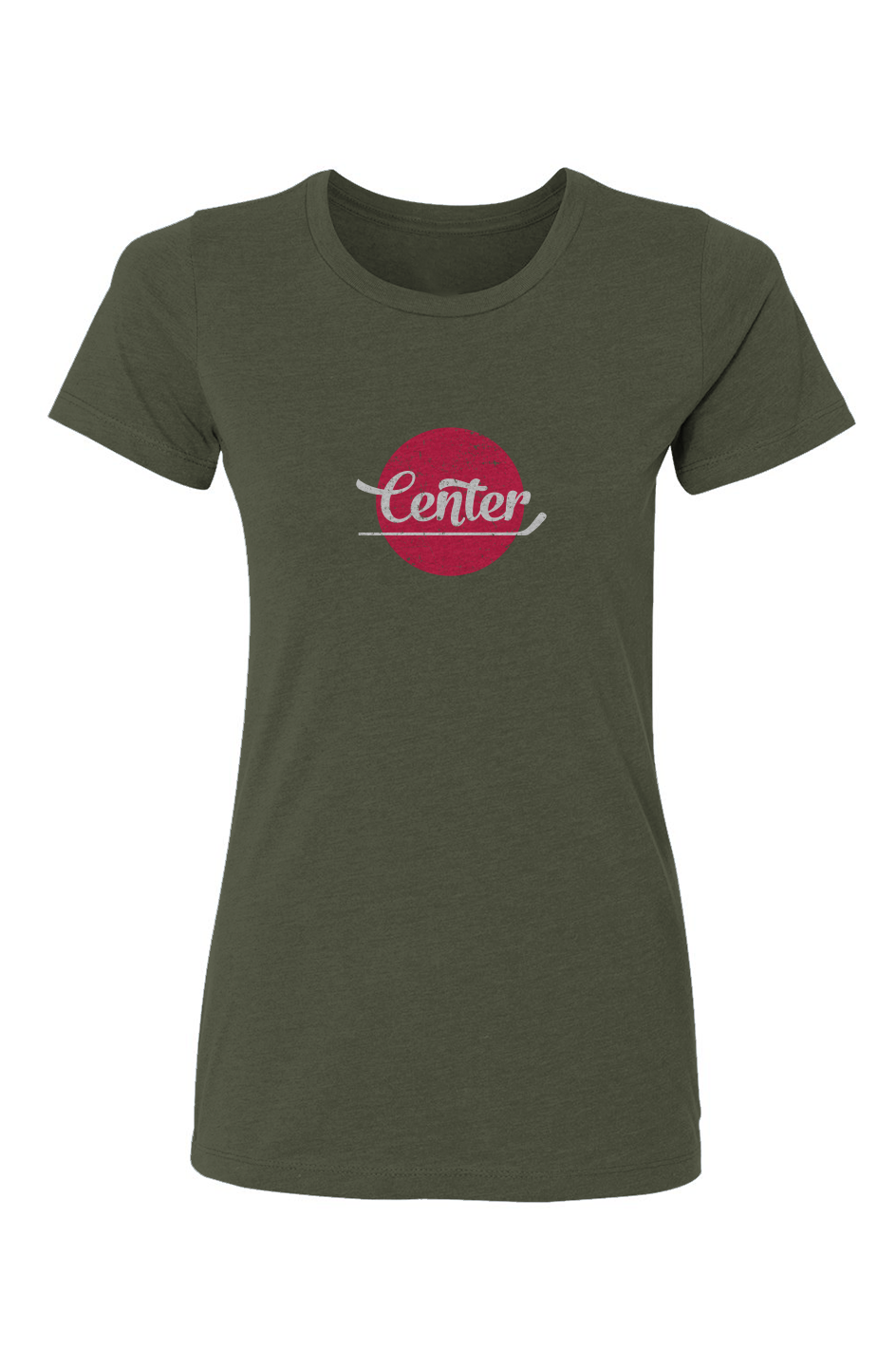 Barn Babe Center Dot Tee Military Green | Barn Garb Hockey Threads