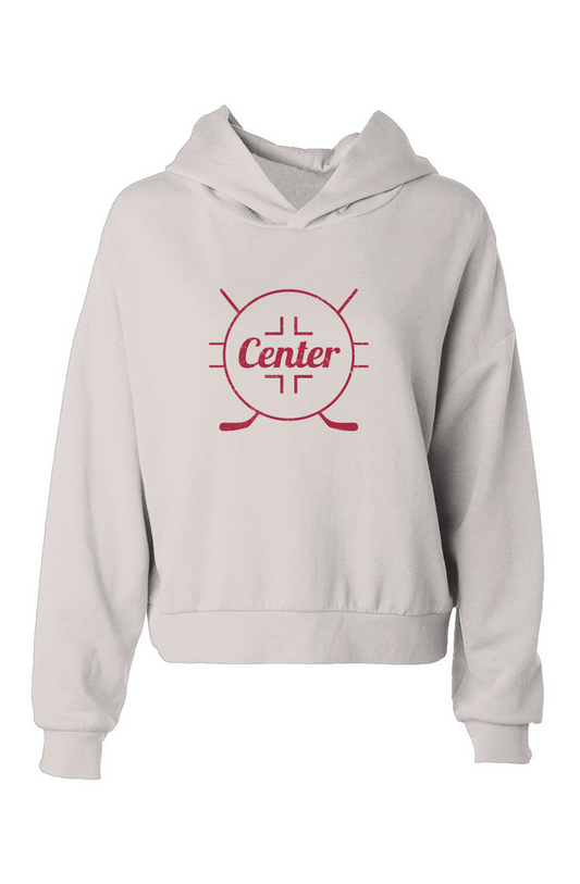 Barn Babe Center Faceoff Circle Hip-Height Hoodie Bone | Barn Garb Hockey Threads