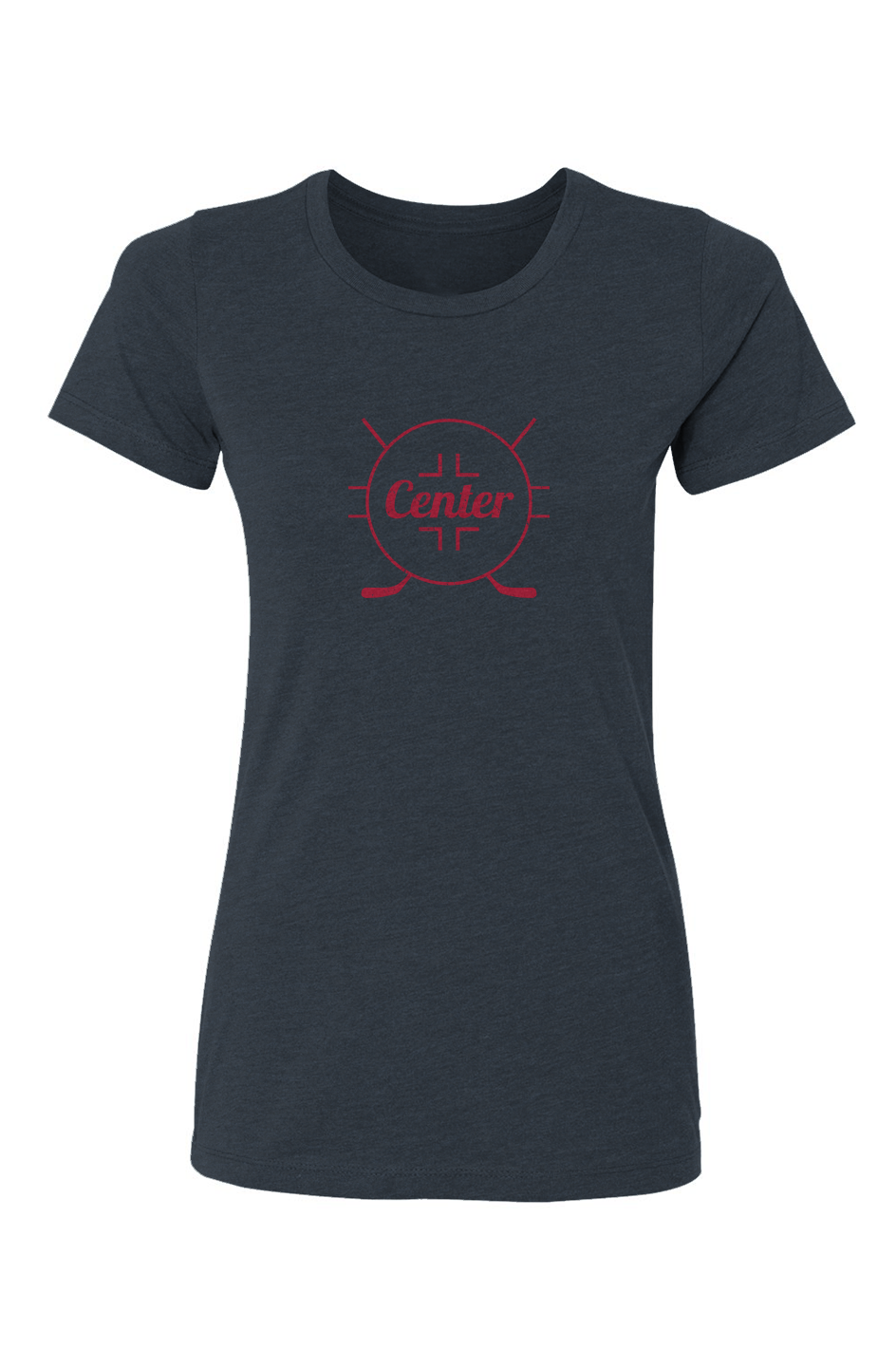 Barn Babe Center Faceoff Circle Tee Navy Blue | Barn Garb Hockey Threads