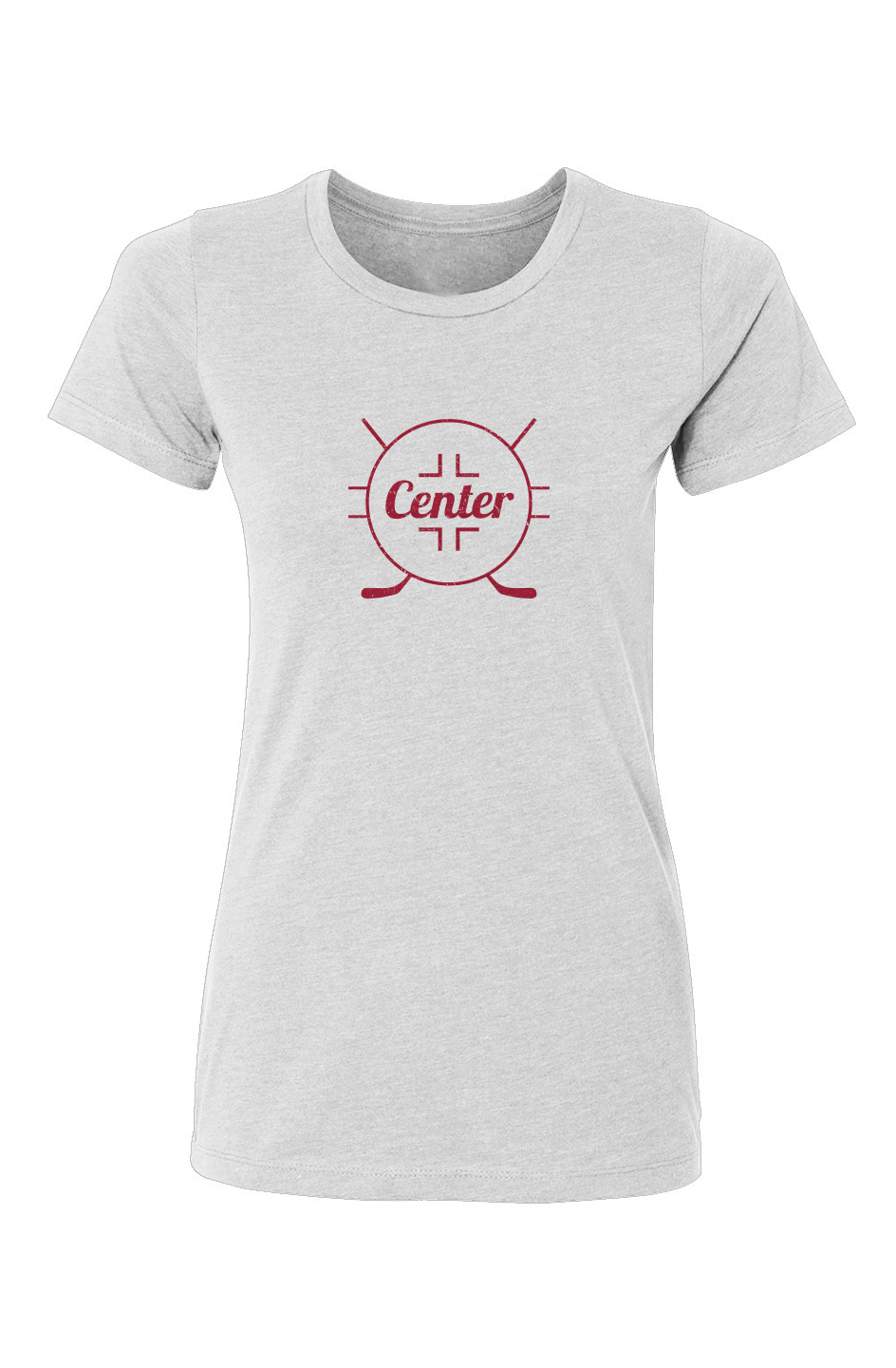 Barn Babe Center Faceoff Circle Tee White | Barn Garb Hockey Threads