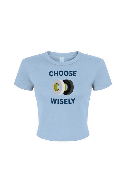 Barn Babe Choose Wisely Baby Tee Baby Blue | Barn Garb Hockey Threads