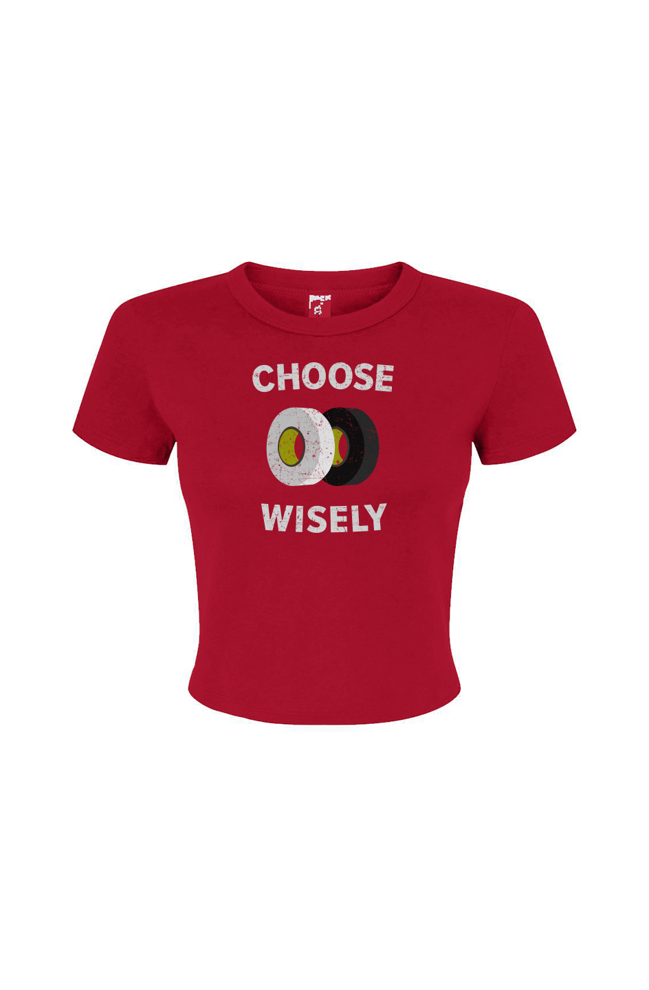 Barn Babe Choose Wisely Baby Tee Red | Barn Garb Hockey Threads