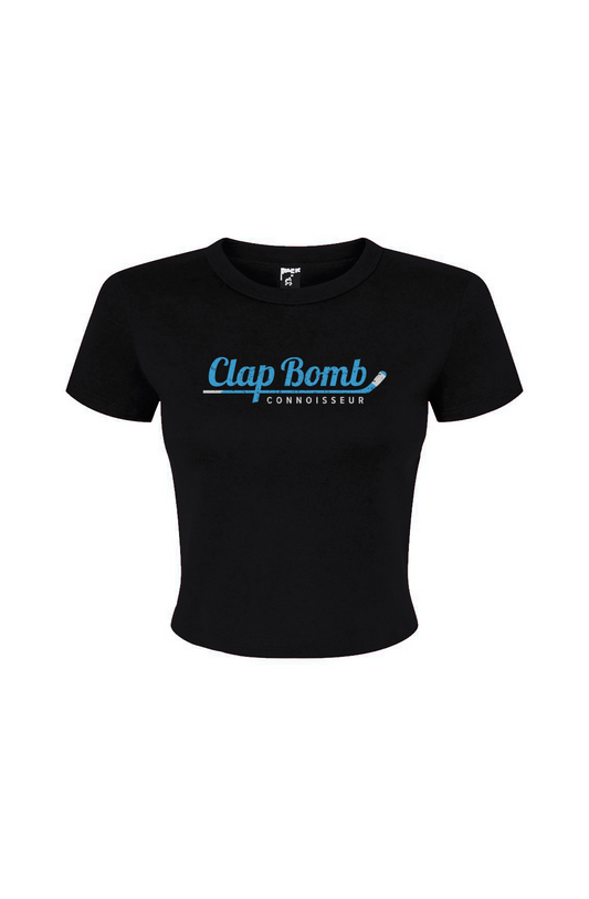 Barn Babe Clap Bomb Connoisseur Stick Baby Tee Black | Barn Garb Hockey Threads