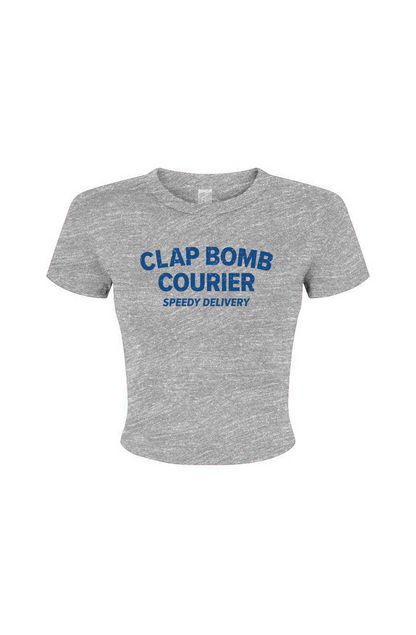 Barn Babe Clap Bomb Courier Baby Tee Grey | Barn Garb Hockey Threads