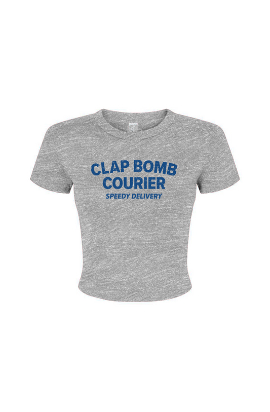 Barn Babe Clap Bomb Courier Baby Tee Grey | Barn Garb Hockey Threads