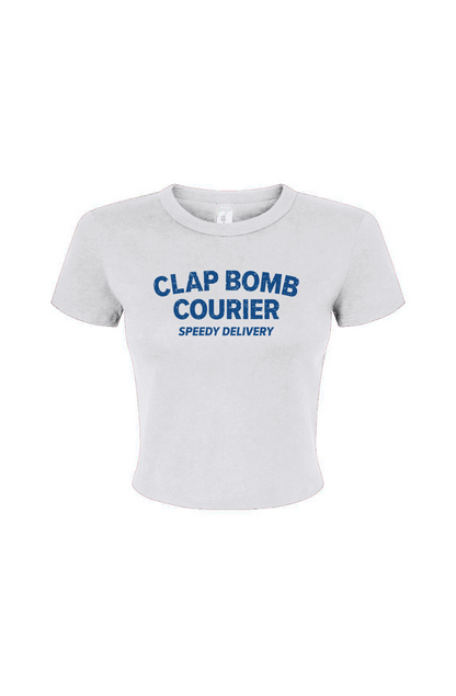 Barn Babe Clap Bomb Courier Baby Tee White | Barn Garb Hockey Threads