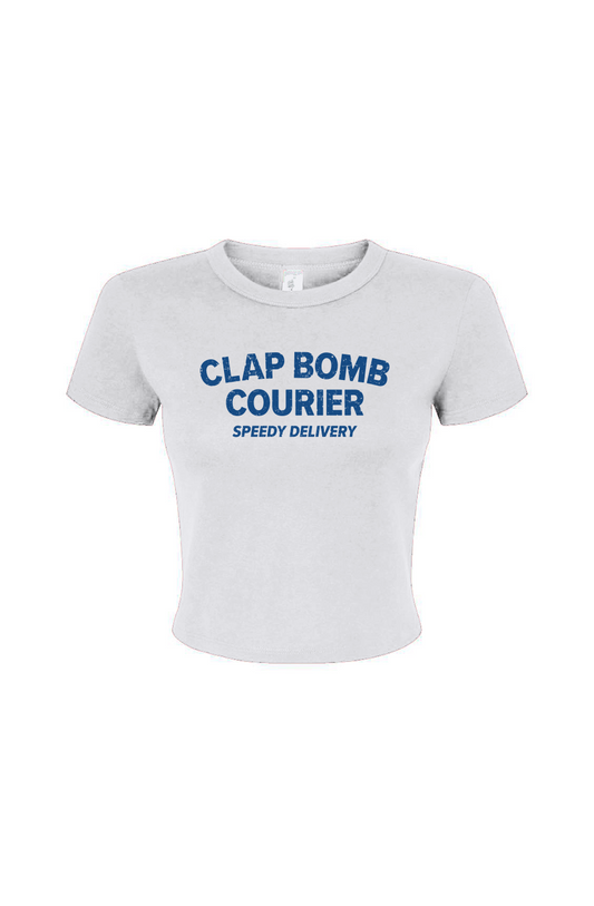 Barn Babe Clap Bomb Courier Baby Tee White | Barn Garb Hockey Threads