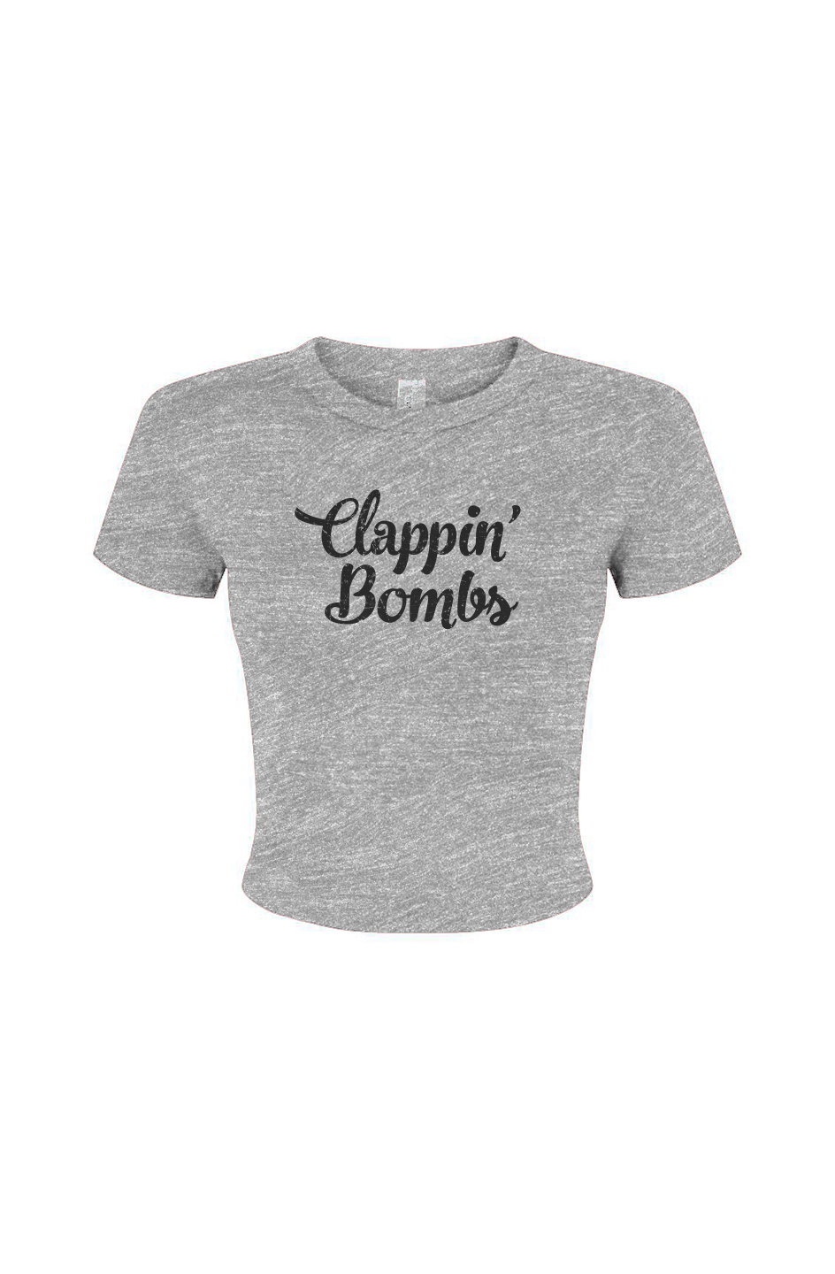 Barn Babe Clappin' Bombs Baby Tee Grey | Barn Garb Hockey Threads