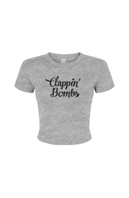 Barn Babe Clappin' Bombs Baby Tee Grey | Barn Garb Hockey Threads