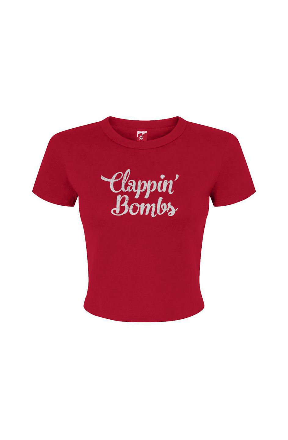 Barn Babe Clappin' Bombs Baby Tee Red | Barn Garb Hockey Threads