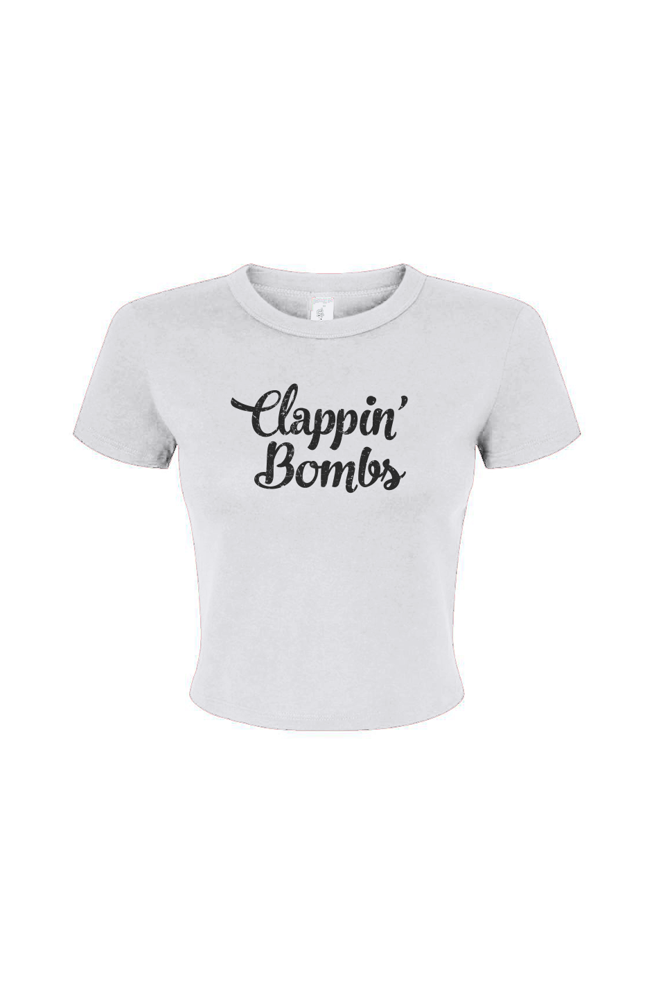 Barn Babe Clappin' Bombs Baby Tee White | Barn Garb Hockey Threads